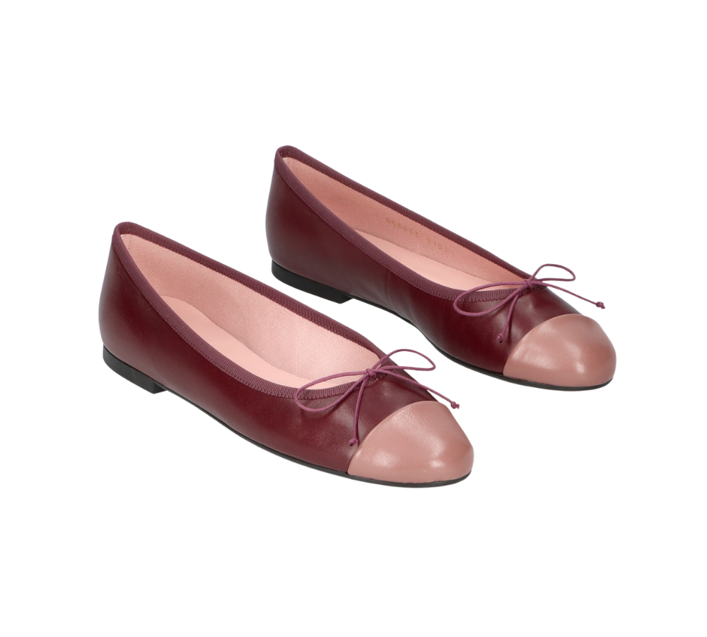 Coton Santal Pruna ballerinasko - Burgundy/Light Pink
